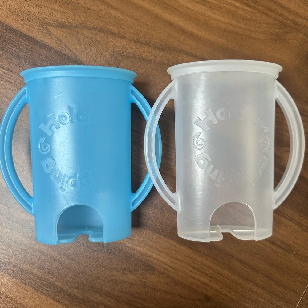 Flipping Holder Food Pouch Holder (blue and white)